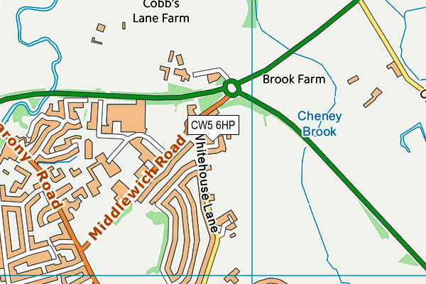 CW5 6HP map - OS VectorMap District (Ordnance Survey)