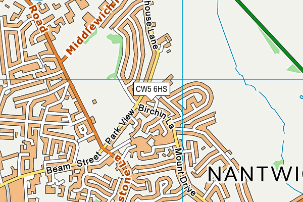 CW5 6HS map - OS VectorMap District (Ordnance Survey)