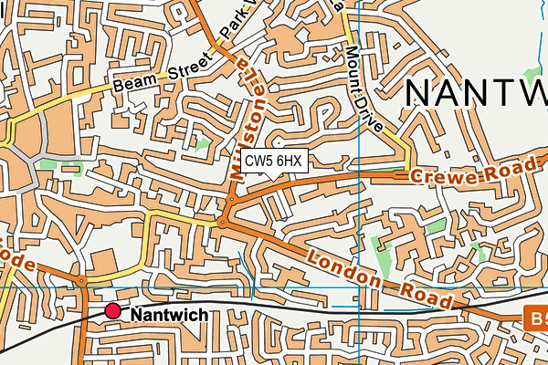 CW5 6HX map - OS VectorMap District (Ordnance Survey)