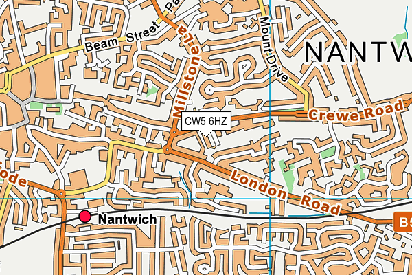 CW5 6HZ map - OS VectorMap District (Ordnance Survey)