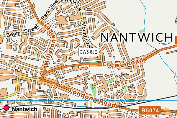 CW5 6JE map - OS VectorMap District (Ordnance Survey)