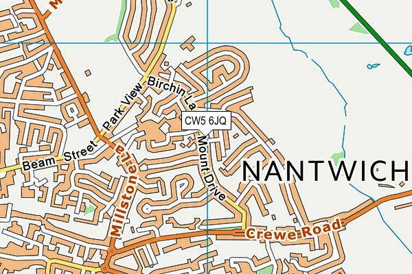 CW5 6JQ map - OS VectorMap District (Ordnance Survey)