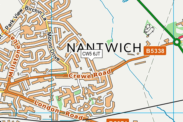 CW5 6JT map - OS VectorMap District (Ordnance Survey)