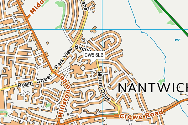 CW5 6LB map - OS VectorMap District (Ordnance Survey)
