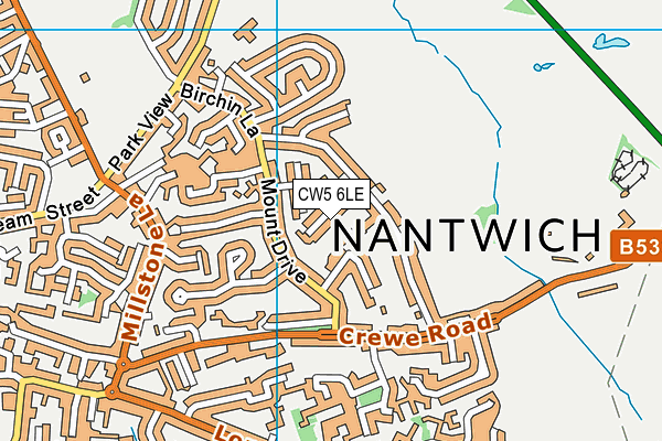 CW5 6LE map - OS VectorMap District (Ordnance Survey)