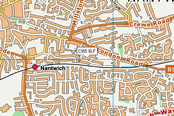 CW5 6LF map - OS VectorMap District (Ordnance Survey)