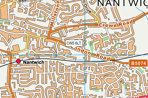 CW5 6LT map - OS VectorMap District (Ordnance Survey)