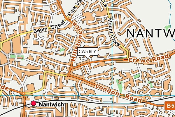 CW5 6LY map - OS VectorMap District (Ordnance Survey)