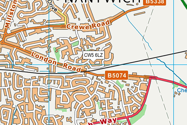 CW5 6LZ map - OS VectorMap District (Ordnance Survey)