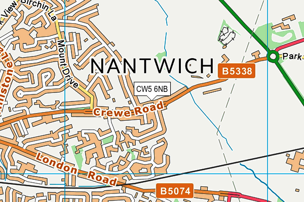 CW5 6NB map - OS VectorMap District (Ordnance Survey)