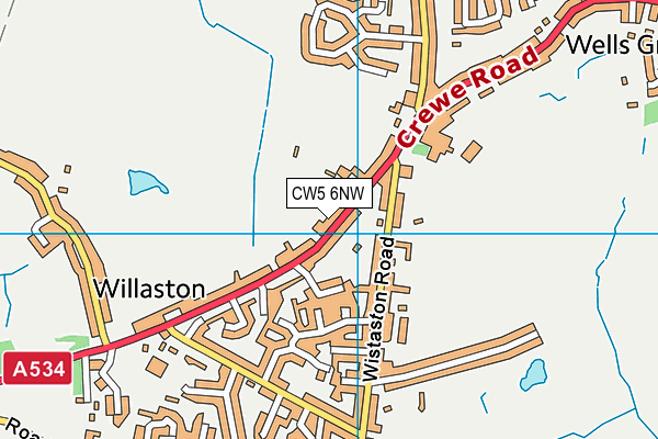 CW5 6NW map - OS VectorMap District (Ordnance Survey)