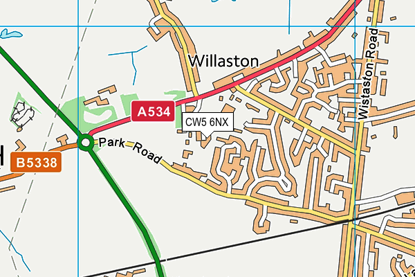 CW5 6NX map - OS VectorMap District (Ordnance Survey)