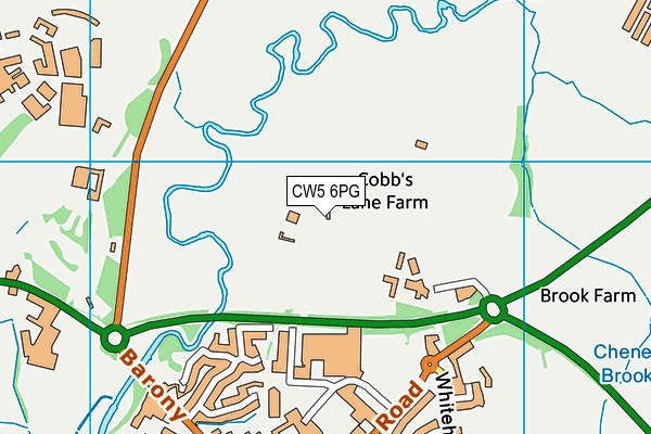 CW5 6PG map - OS VectorMap District (Ordnance Survey)