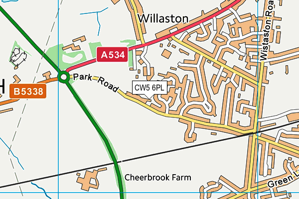 CW5 6PL map - OS VectorMap District (Ordnance Survey)