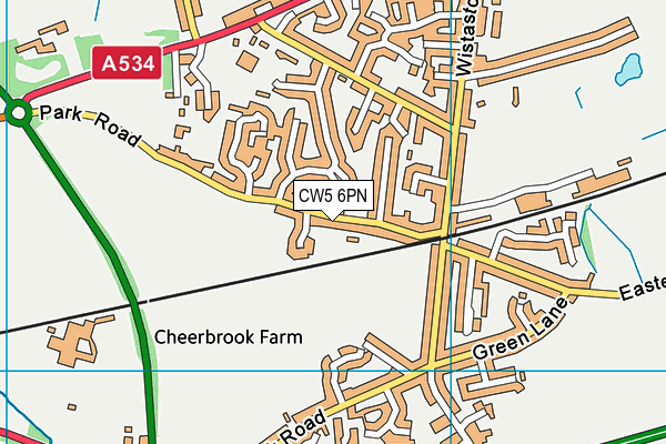 CW5 6PN map - OS VectorMap District (Ordnance Survey)