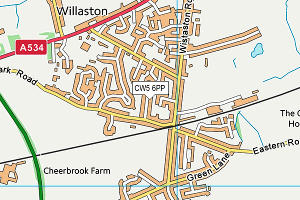 CW5 6PP map - OS VectorMap District (Ordnance Survey)