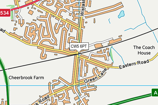 CW5 6PT map - OS VectorMap District (Ordnance Survey)