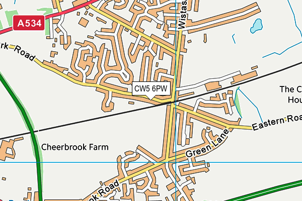 CW5 6PW map - OS VectorMap District (Ordnance Survey)