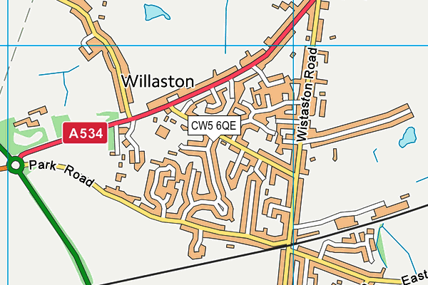 CW5 6QE map - OS VectorMap District (Ordnance Survey)