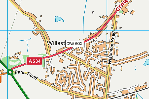 CW5 6QX map - OS VectorMap District (Ordnance Survey)