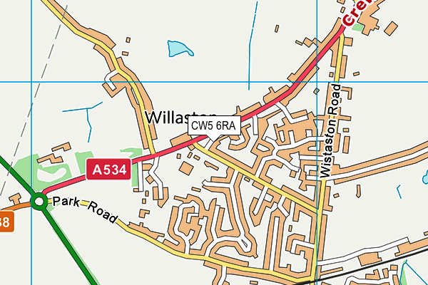 CW5 6RA map - OS VectorMap District (Ordnance Survey)