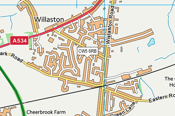 CW5 6RB map - OS VectorMap District (Ordnance Survey)