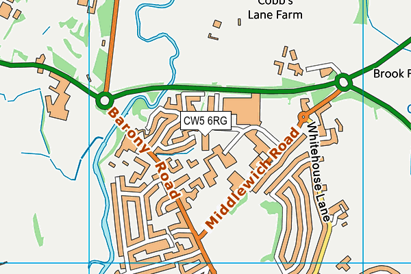 CW5 6RG map - OS VectorMap District (Ordnance Survey)