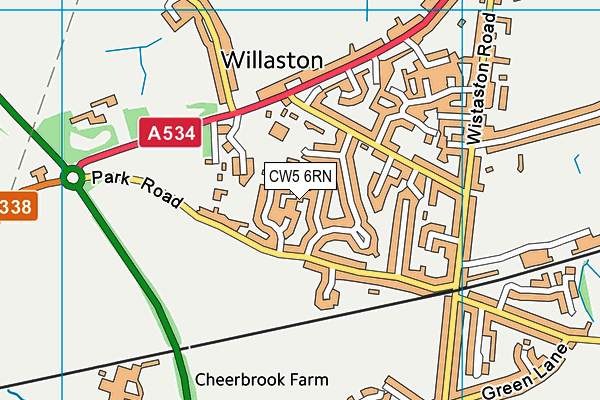 CW5 6RN map - OS VectorMap District (Ordnance Survey)