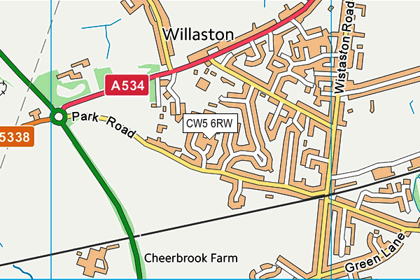 CW5 6RW map - OS VectorMap District (Ordnance Survey)