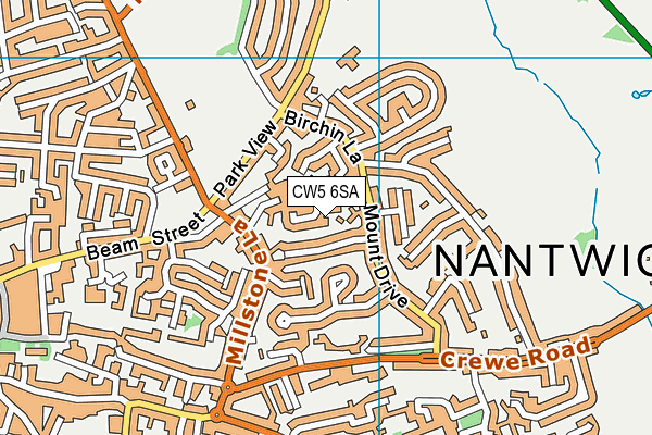 CW5 6SA map - OS VectorMap District (Ordnance Survey)