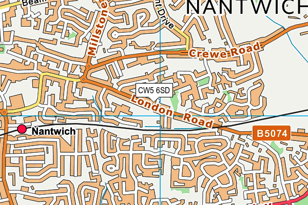 CW5 6SD map - OS VectorMap District (Ordnance Survey)