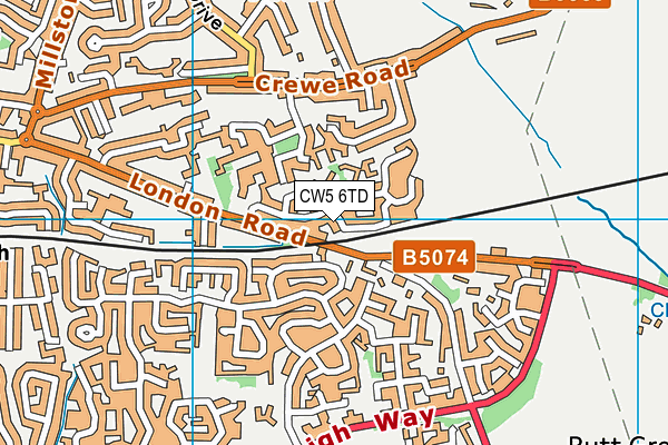 CW5 6TD map - OS VectorMap District (Ordnance Survey)