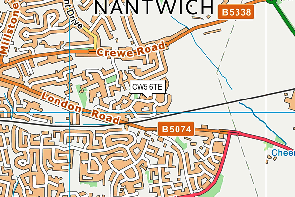 CW5 6TE map - OS VectorMap District (Ordnance Survey)