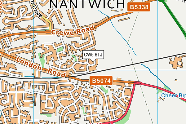 CW5 6TJ map - OS VectorMap District (Ordnance Survey)