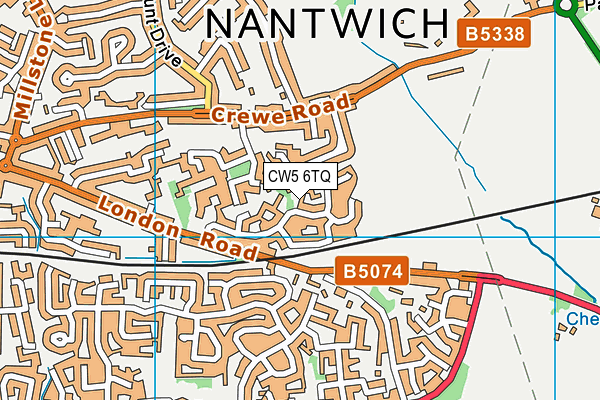 CW5 6TQ map - OS VectorMap District (Ordnance Survey)