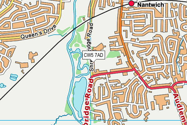 CW5 7AD map - OS VectorMap District (Ordnance Survey)
