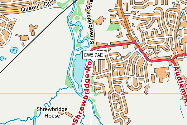 CW5 7AE map - OS VectorMap District (Ordnance Survey)