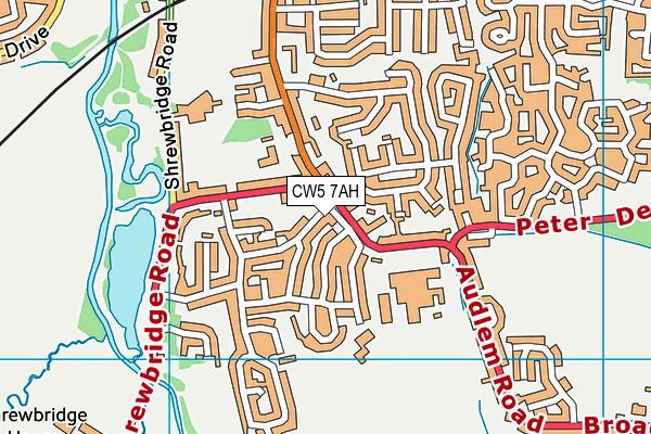 CW5 7AH map - OS VectorMap District (Ordnance Survey)