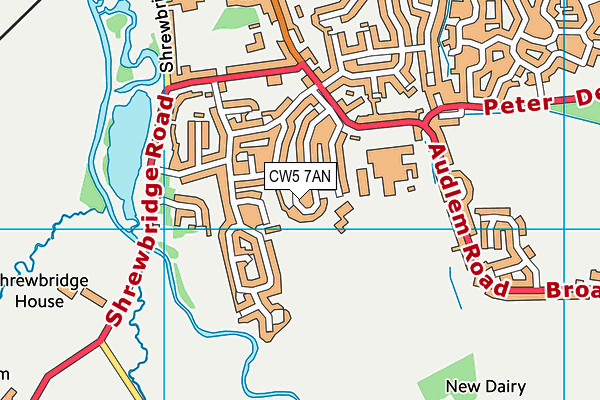 CW5 7AN map - OS VectorMap District (Ordnance Survey)