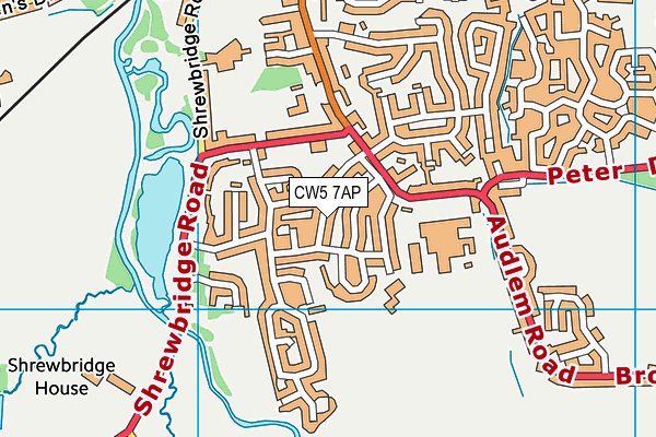 CW5 7AP map - OS VectorMap District (Ordnance Survey)