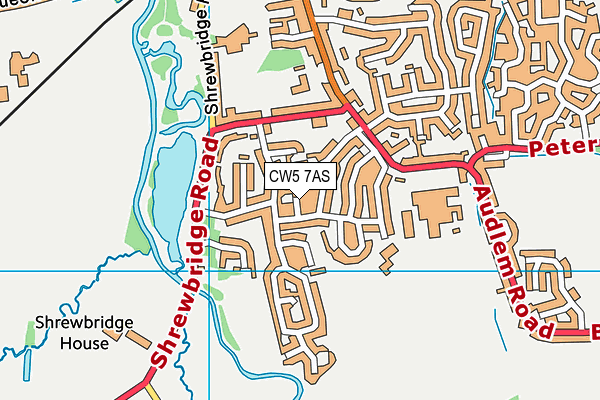 CW5 7AS map - OS VectorMap District (Ordnance Survey)