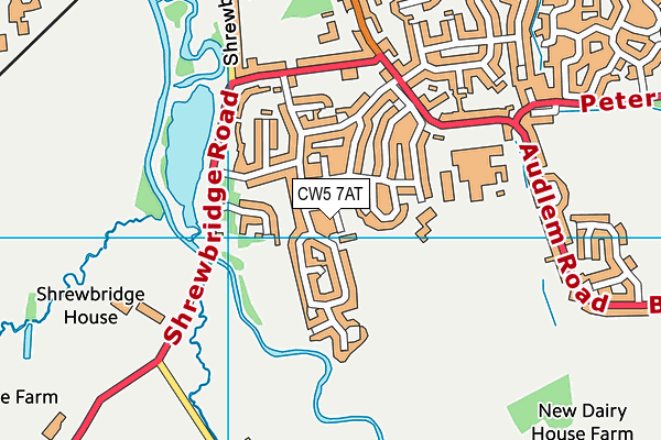 CW5 7AT map - OS VectorMap District (Ordnance Survey)