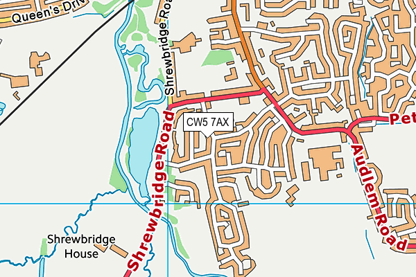 CW5 7AX map - OS VectorMap District (Ordnance Survey)