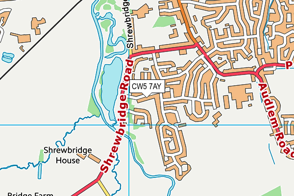 CW5 7AY map - OS VectorMap District (Ordnance Survey)