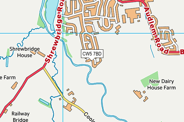 CW5 7BD map - OS VectorMap District (Ordnance Survey)