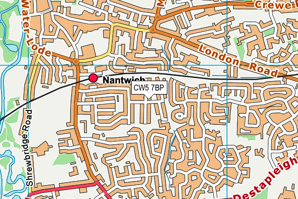 CW5 7BP map - OS VectorMap District (Ordnance Survey)