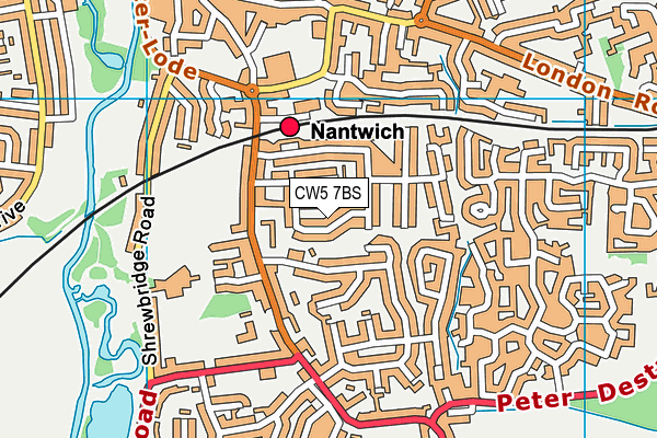 CW5 7BS map - OS VectorMap District (Ordnance Survey)