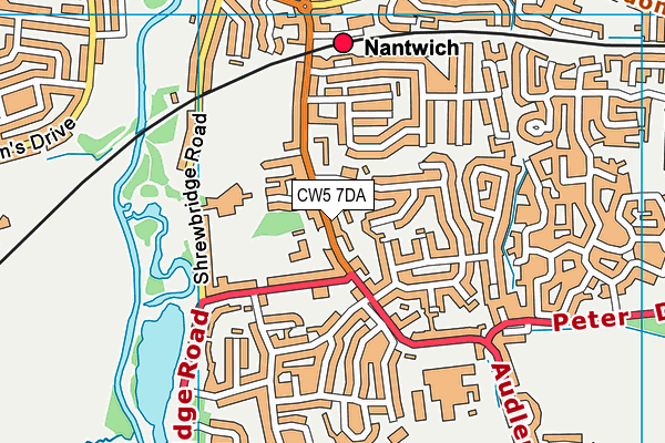 St Anne's Catholic Primary School map (CW5 7DA) - OS VectorMap District (Ordnance Survey)