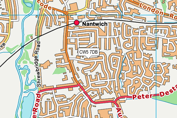 CW5 7DB map - OS VectorMap District (Ordnance Survey)