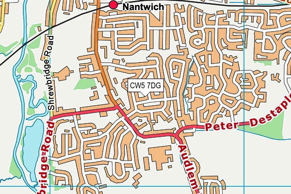 CW5 7DG map - OS VectorMap District (Ordnance Survey)